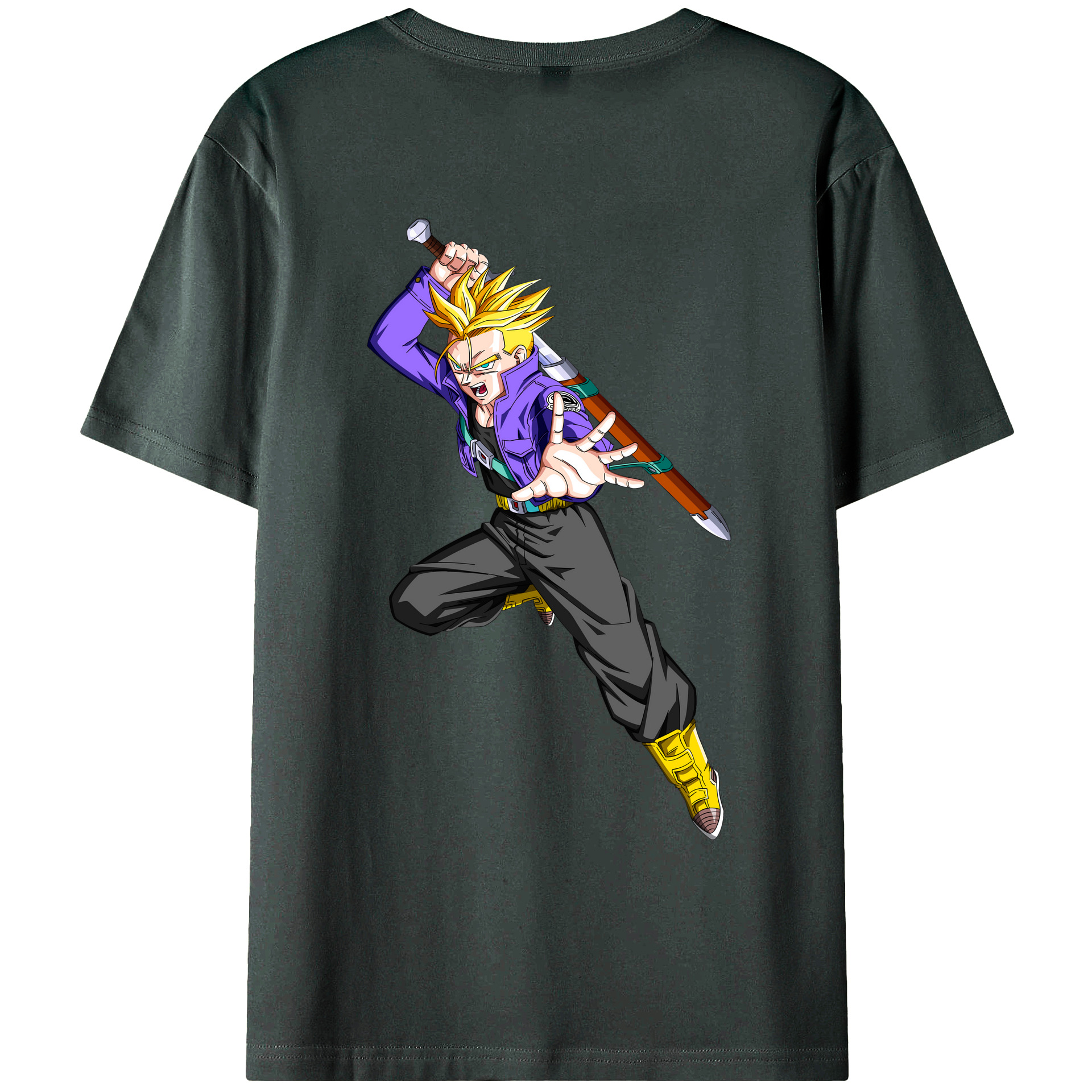 （画像用） ドラゴンボール トランクス（Torankusu）DRAGON BALL Trunks 綿100％ メンズ半袖Tシャツ（バックプリント） 通気性
